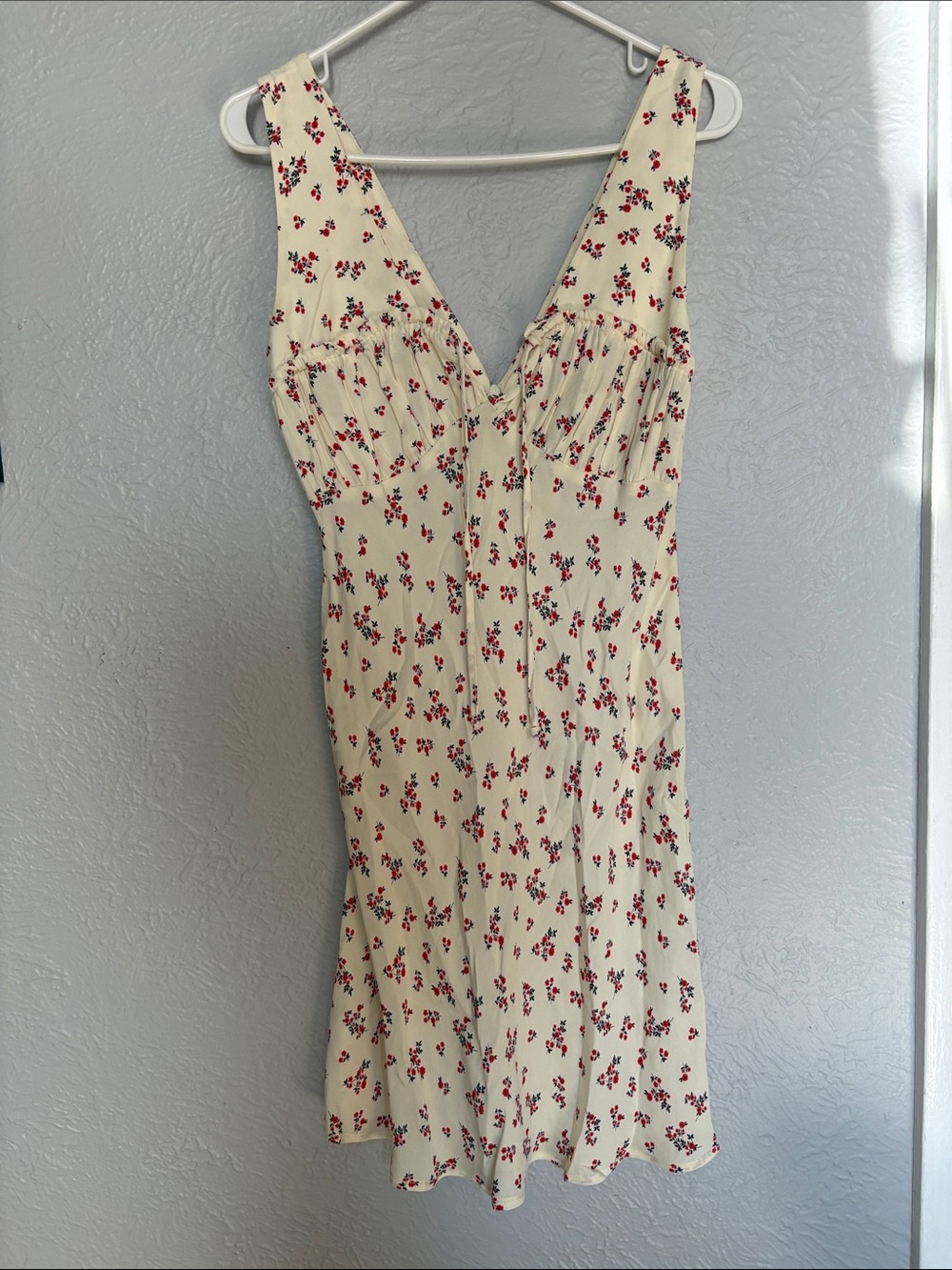 Cream Floral V-Neck Sundress